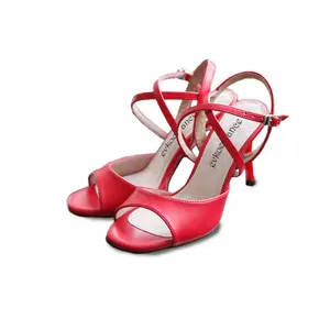 Женские туфли для бальных танцев evk2303, красные кожаные туфли на каблуке 9,0 см для танго, сальсы, Новое поступление, профессиональные туфли для латиноамериканских танцев