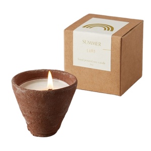 2020 nouveau produit bougie conteneur rond bonsaï <span class=keywords><strong>argile</strong></span> V forme pot de bougie <span class=keywords><strong>en</strong></span> terre cuite - Product Image 1