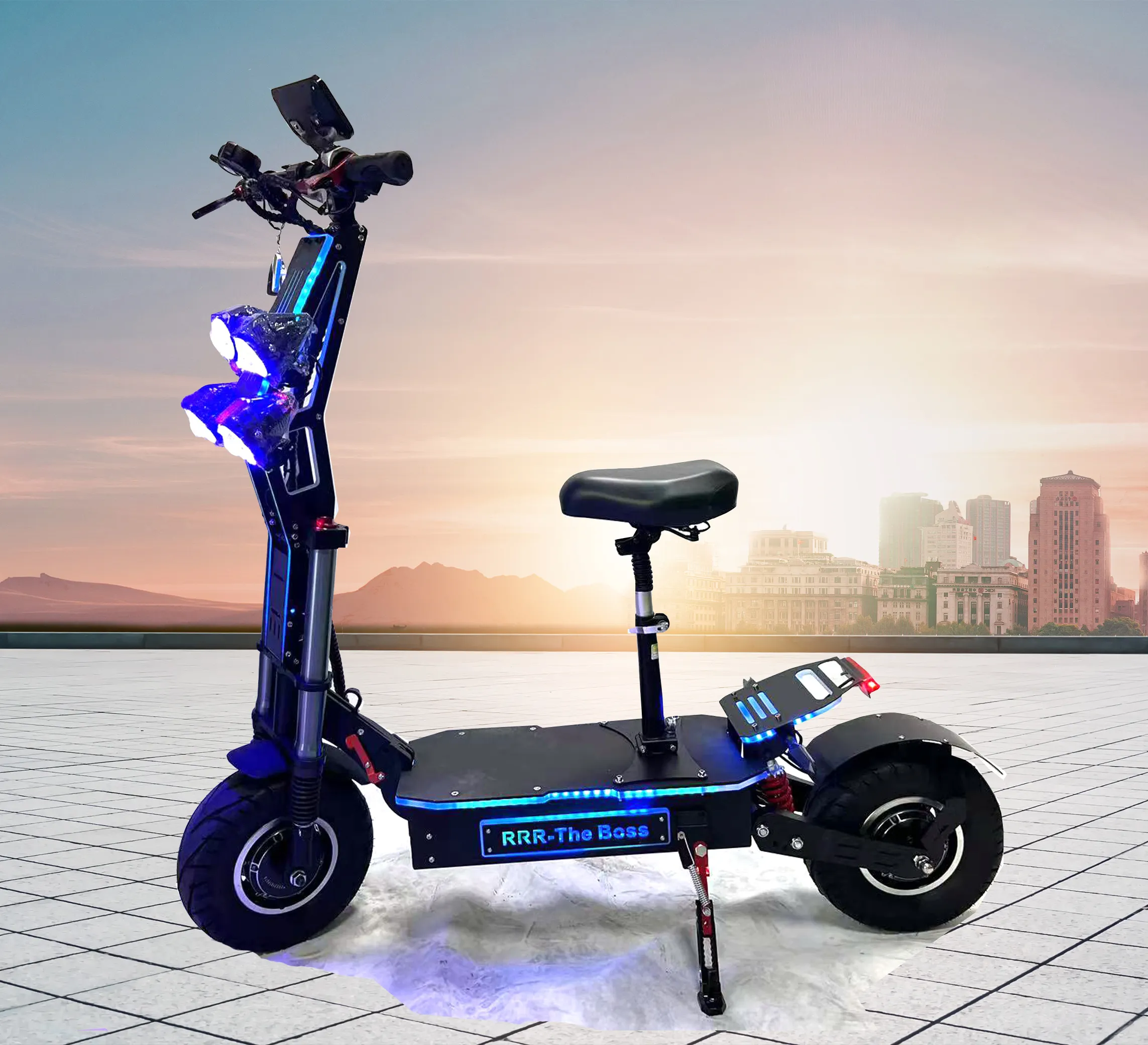 72V 8000W 90km/h 45Ah 13inch high power folding powerfully electric scooter with light with CE, FCC, ROSH, OEM ODM