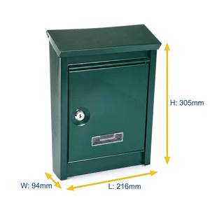 Boîte aux lettres murale traditionnelle européenne à toit incliné, résistante aux intempéries, verrouillable, en fer, avec plaque nominative, chargement par le haut - Product Image 2