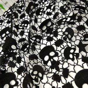 Красивая Водорастворимая кружевная ткань с вышивкой в виде черепа - Product Image 3