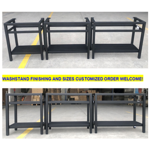 25 Вт туалетный столик для ванной матовый черный с столешницей из нержавеющей стали из серебра с серебристой раковиной, традиционная умывальник для ванной комнаты - Product Image 3