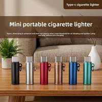 Encendedor de Seguridad Portátil Resistente al Viento para Exteriores, Modelo DA005, Mini, con Puerto Tipo C para Teléfono Móvil y Encendedor de Cigarrillos para Auto