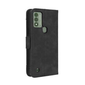 Étui portefeuille à rabat en cuir à rayures végétales avec emplacements pour plusieurs cartes, pour <span class=keywords><strong>téléphone</strong></span> <span class=keywords><strong>Wiko</strong></span> Voix/U616AT - Product Image 5
