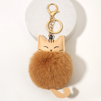 Porte-clés en peluche mignon en forme de chat pour femme, décoration de voiture en peluche, pendentif de sac à dos en forme de chat de dessin animé