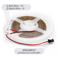 Carte PCB ultra étroite 2.7mm de largeur DC5V/12V WS2812-2020 160LEDs/m bande lumineuse RGBIC adressable individuellement IP20
