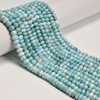 Perles de pierres précieuses naturelles Larimar lisses en forme de rondelle, 4x6mm, 4-5x6-7mm, 4-5x7mm, 4-5x8mm, pour la fabrication de bijoux DIY, vente en gros
