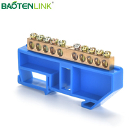 Barre de distribution électrique BAOTENG en laiton PA66, bornier de protection neutre et de terre, connecteur 4P/6P/8P/10P/12P, 500V