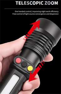 Лазерный тактический фонарик 30 Вт белый светодиод красный/зеленый/оранжевый многоцветный зум-Ручка Зажим 800 м Дальний свет фонарь уличная Рабочая лампа - Product Image 3