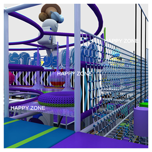 Structure de jeu intérieure personnalisée sur le thème de l'espace pour enfants, équipement de terrain de jeu souple commercial multi-niveaux avec tourelle et <span class=keywords><strong>maison</strong></span> de jeu de rôle - Product Image 5
