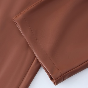 Abbigliamento in <span class=keywords><strong>pelle</strong></span> personalizzata all'ingrosso a vita alta elasticizzato marrone <span class=keywords><strong>finta</strong></span> <span class=keywords><strong>pelle</strong></span> Pu tirare su <span class=keywords><strong>pantaloni</strong></span> Sexy da donna - Product Image 6
