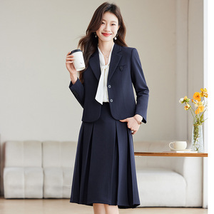 Women's Suit Set Midi Skirt Full Sleeve Polyester Anti-Wrinkle Office Lady Style - Product Image 3