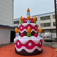 Gâteau d'anniversaire gonflable géant, idéal pour la décoration de fête d'anniversaire, événement commémoratif