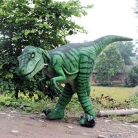 Costume de dinosaure réaliste personnalisé, Vélociraptor vert interactif pour parc d'aventure et exposition pour adultes