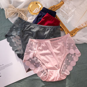 Gran oferta, bonitos calzoncillos cortos sin costuras para mujer, bragas midrise para mujer con encaje, <span class=keywords><strong>ropa</strong></span> <span class=keywords><strong>interior</strong></span> transpirable romántica de tipo tejido de Bikini - Product Image 4