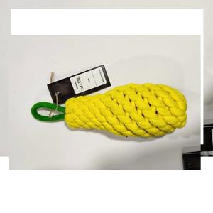 Jouet pour chien en jute de coton jaune fournitures pour animaux de compagnie en forme d'os écologique et durable pour jouer de l'Inde - Product Image 4