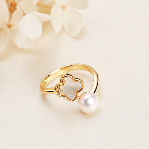 Joyería de Perlas de Agua Dulce al por Mayor de Zhuji, Diseño de Nicho, Estilo Ins, Anillos y Pulseras con Incrustaciones de Concha para Niñas - Product Image 1