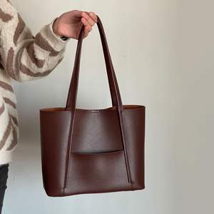 Bolso Tote para Mujer con Cierre Abierto, Materiales PU y PC, Diseño Casual para Llevar al Hombro, Gran Capacidad, Nuevo y Moderno Bolso Tipo Cubo para Otoño - Product Image 2