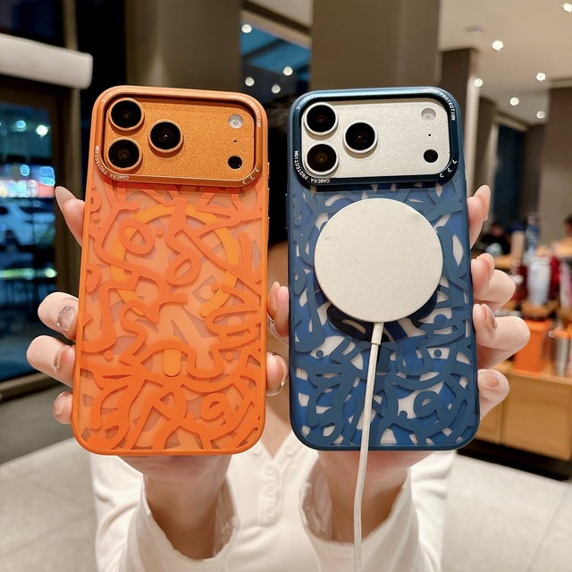 Customized Luxury Graffiti Design TPU+PC Shockproof Anti-Fingerprint Wireless Charging Phone Case for 17 Pro Max/18/18 Fold