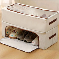 Boîte de rangement pliable pour chaussures en tissu non tissé avec couvercle rabattable, grande capacité 30x40x16cm 30x60x16cm, rangement pour chaussures sous le lit