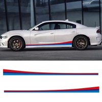 2 pièces autocollants de carrosserie rayés trois couleurs longues rayures en vinyle décalcomanies décoratives pour voitures BMW X2 X3 X4 X5 X6 M2 M3 M4 M5
