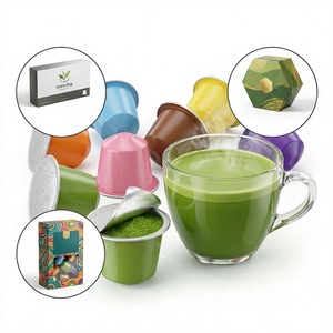 Cápsulas de Matcha Puro Ceremonial Orgánico, Té Adelgazante en Cápsulas, Sabores Personalizados de Vainilla, Menta y Chocolate, a Granel para Máquinas de Café - Product Image 1