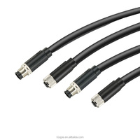 Câble Ethernet blindé en PVC M12 8 broches mâle-femelle vers RJ45 circulaire étanche IP67 pour accessoires électriques industriels