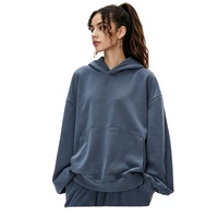 Hoodie Oversize Vintage Lavé pour Femme, Style Streetwear Américain, Fabrication OEM, Logo Personnalisé, Faible MOQ, Livraison Rapide