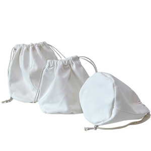 Bolsa de lona con cordón de fondo redondo personalizada 100 bolsa de lona pesada natural - Product Image 1