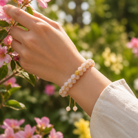 Bracelet en macramé double facetté en unakite naturelle de 6 mm pour la croissance spirituelle, bijou en cristal pour la guérison des douleurs émotionnelles, vente en gros