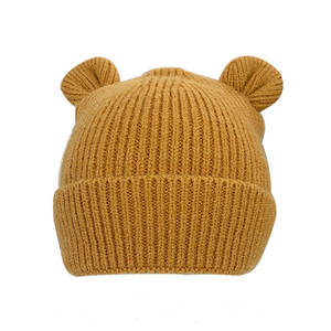 2022 vente en gros belle haute qualité concepteur tricoté chapeaux à revers hiver tricot chapeau pour bébé enfants - Product Image 6