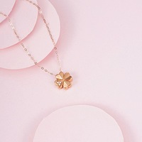 Designer de luxe au750 collier de trèfle à quatre feuilles en or véritable 18 carats pour femmes bijoux fins en diamant