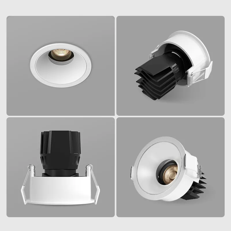 XRZLux Tieflicht-Anti-Blendung-Spiegel reflektor ETL COB Einbaulicht Aluminium 10 W einstellbares rundes LED-Ausleuchtlicht Innendeckenlampe