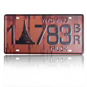 Logo personnalisé vendable impression publicité motif Vintage permis <span class=keywords><strong>de</strong></span> <span class=keywords><strong>voiture</strong></span> pour la décoration <span class=keywords><strong>de</strong></span> plaque d'immatriculation en aluminium <span class=keywords><strong>de</strong></span> <span class=keywords><strong>voiture</strong></span> - Product Image 3