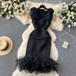 Nuovo abito con fiocco senza maniche con scollo a V modello abito in Mesh - Product Image 2