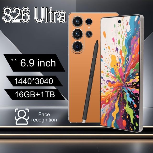 2026 Unlocked S26 Ultra 5G Smartphone Deca Core HD 6.9 Inch 120Hz Display 16GB+1TB Android 15 Face Recognition 100W Quick Charge