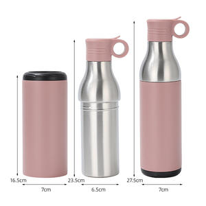 Thermos isotherme en acier inoxydable de 400 ml à double usage avec couvercle à paille, parfait pour l'extérieur et la maison - Product Image 3