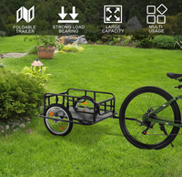 Remorque à vélo pliable à 2 roues en acier OEM, remorque utilitaire, poussette, petite remorque pour vélos