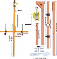 Outils de démontage pour unité de climatisation, support de levage portable, petite grue à manivelle (treuil 5 CV 10 m avec élingue en câble métallique)