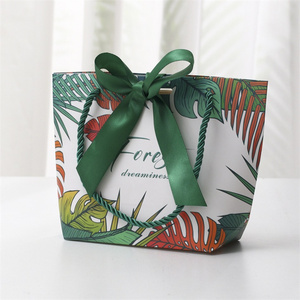 Custom Birthday Gift Bags With <b>Bow</b> <b>Tie</b>, White Cardboard Paper Cosmetic Shopping Bags Clothing Store Boutique Retail Gift Bags - Product Image 6