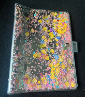 Couverture de classeur A5 A6 A7 avec pochettes zippées, couverture de planificateur en PVC pailleté, coque de carnet rechargeable scintillante, classeurs à 6 anneaux pour budget