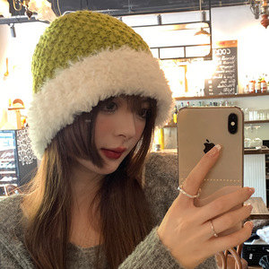 Gorros de Punto Peludos de Invierno <span class=keywords><strong>para</strong></span> Mujer, Gorro de Lana Suave y Esponjosa, Grueso, Térmico, Cálido, Bonito, <span class=keywords><strong>para</strong></span> Esquí y Nieve - Product Image 3