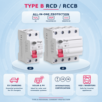 Interruptor Diferencial (RCD) Tipo B de 10kA, 2P/4P, Cobre, 63A, 30-300mA, Certificado CB/CE, para Carga de Vehículos Eléctricos (VE) Chayo