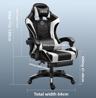 Chaise de jeu PC en cuir inclinable ergonomique confortable de haute qualité chaise d'ordinateur de bureau tournante moderne et économique