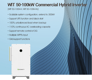 Controlador Híbrido de Alta Eficiencia MPPT Growatt WIT 100K-HU, Sistema de Almacenamiento de Energía con Batería de Litio Trifásica para Energía Solar WIT 10 - Product Image 1