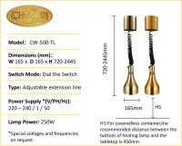 Lampe de maintien au chaud télescopique à tête unique, chauffe-plat commercial, équipement de maintien au chaud des aliments électrique pour la restauration