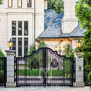Động Cơ Điện Chính Sắt Lối Vào Cổng Thiết Kế 2020/Biệt Thự Swing Driveway Gates Đơn Chính Cửa Bên Ngoài Sắt Gấp Cổng Giá - Product Image 6