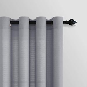 Rústico moderno poliéster ojal cortinas texturizadas tejido sólido transparente Blackout ignífugo Decoración <span class=keywords><strong>Para</strong></span> sala de estar - Product Image 2