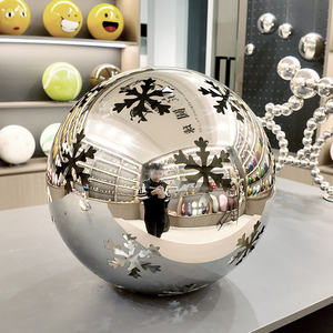 كرة معدنية مخصصة مقطوعة بالليزر ثلاثية الأبعاد من الفولاذ المقاوم للصدأ مجوفة لخزانة العرض - Product Image 3