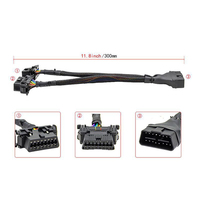 Cable Divisor de Extensión OBD2 Macho a Doble Hembra con Clip, Reemplazo para Serie de Autos KIA, TOYOTA, HONDA